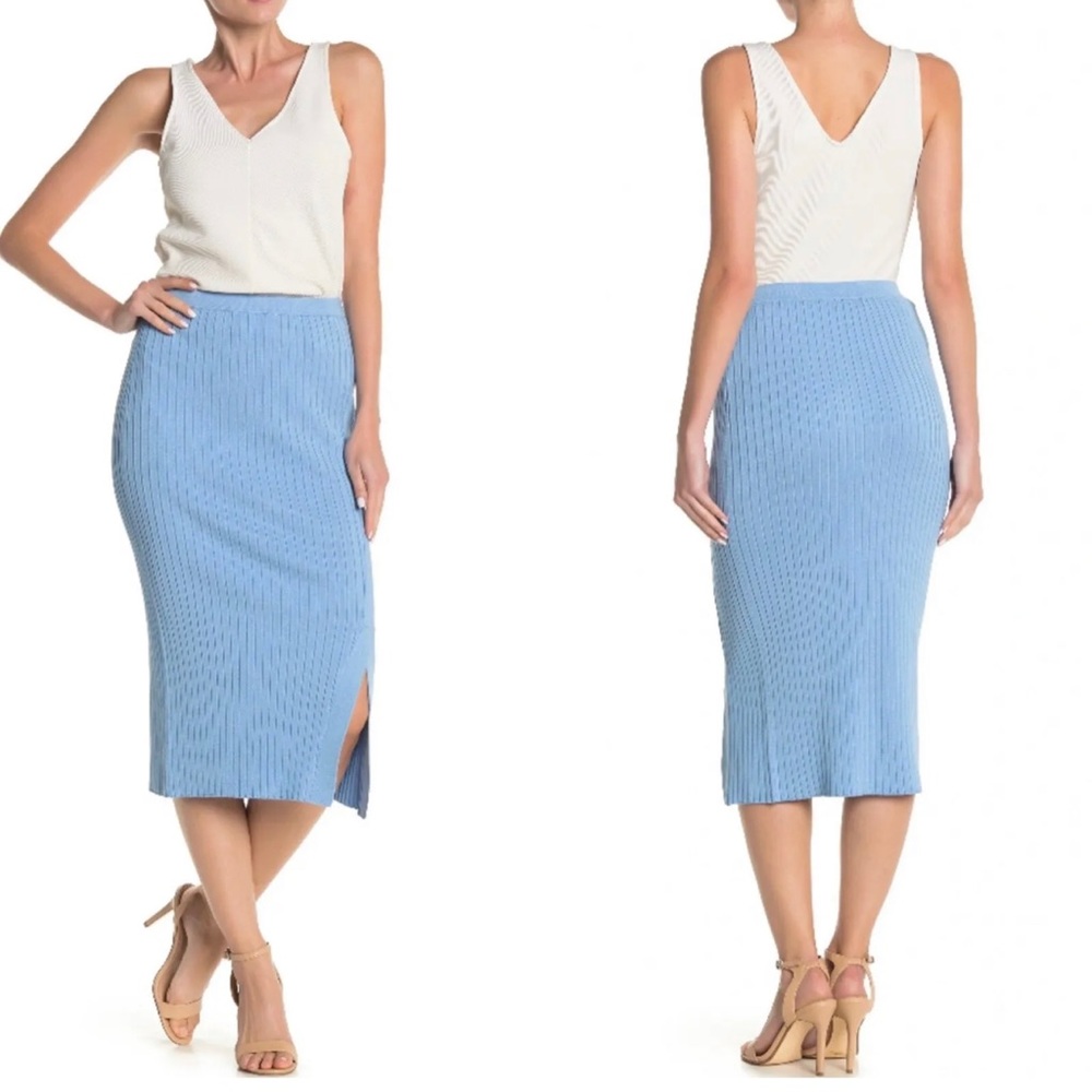 525 AMERICA | Snap Ribbed Knit Midi Skirt NWT